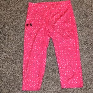 Under armor pink spotted capris